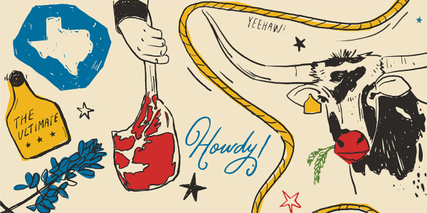 Illustrated Beef Loving Texans callout artwork