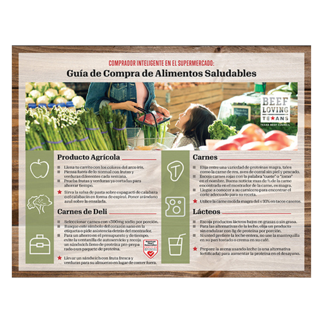 Healthy Eating Grocery Shopping Guide (Spanish)