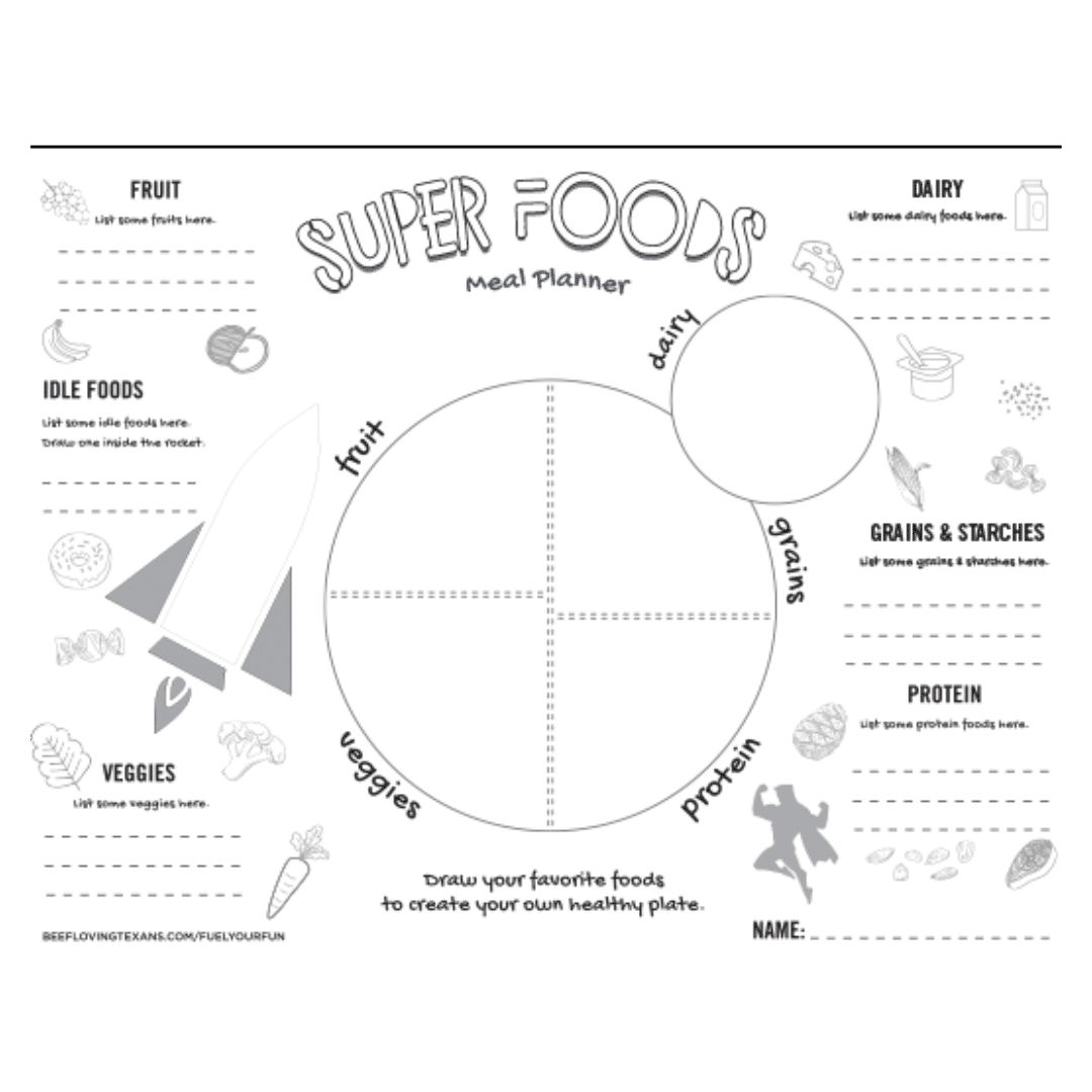 MyPlate Worksheet