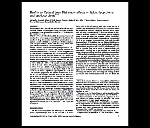 Published Study: Beef in an Optimal Lean Diet (BOLD)