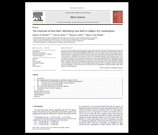Published Study: The Evolution of Lean Beef