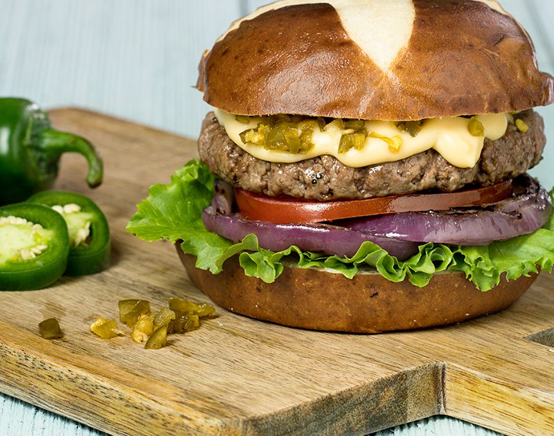 Texas Burger with Beer Cheese Sauce