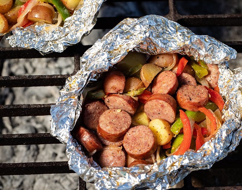 Campfire Cajun Sausage and Pepper Foil Packs | Beef Loving Texans