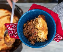 Campfire Dutch Oven Chili with Cornbread