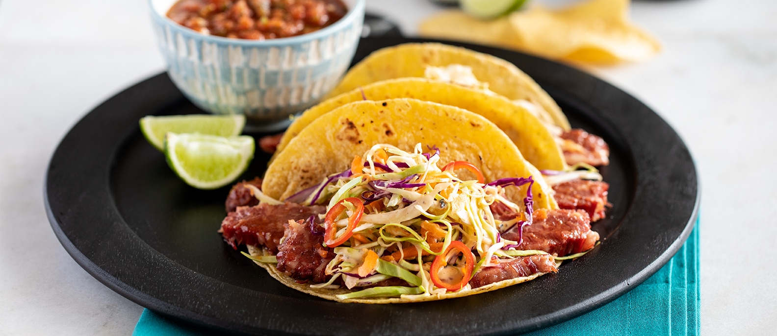 Stout Braised Corned Beef Tacos with Fiery Cabbage Slaw | Beef Loving Texans | Beef Loving Texans is