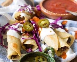 Slow Cooker Shredded Beef Flautas
