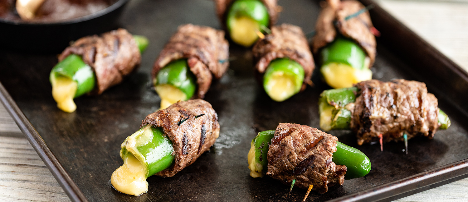 Sirloin Wrapped Jalapeño Poppers