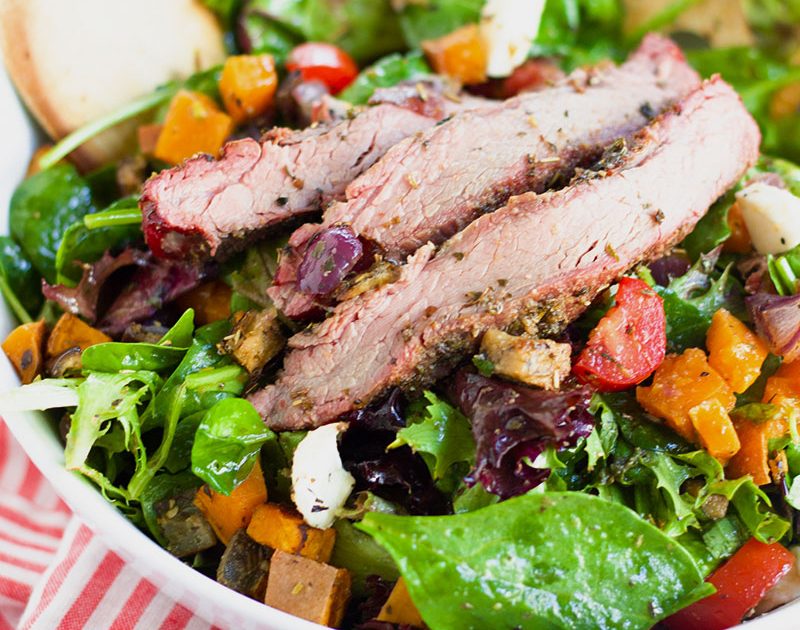 Herb-spiced Flank Steak Salad on the Pellet Grill | Beef Loving Texans | Beef Loving Texans is your 
