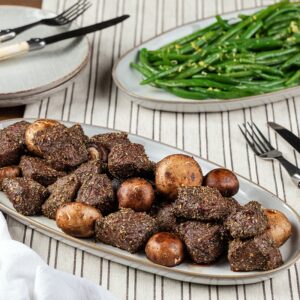 Air Fryer Herb-Seasoned Sirloin Mushroom Bites