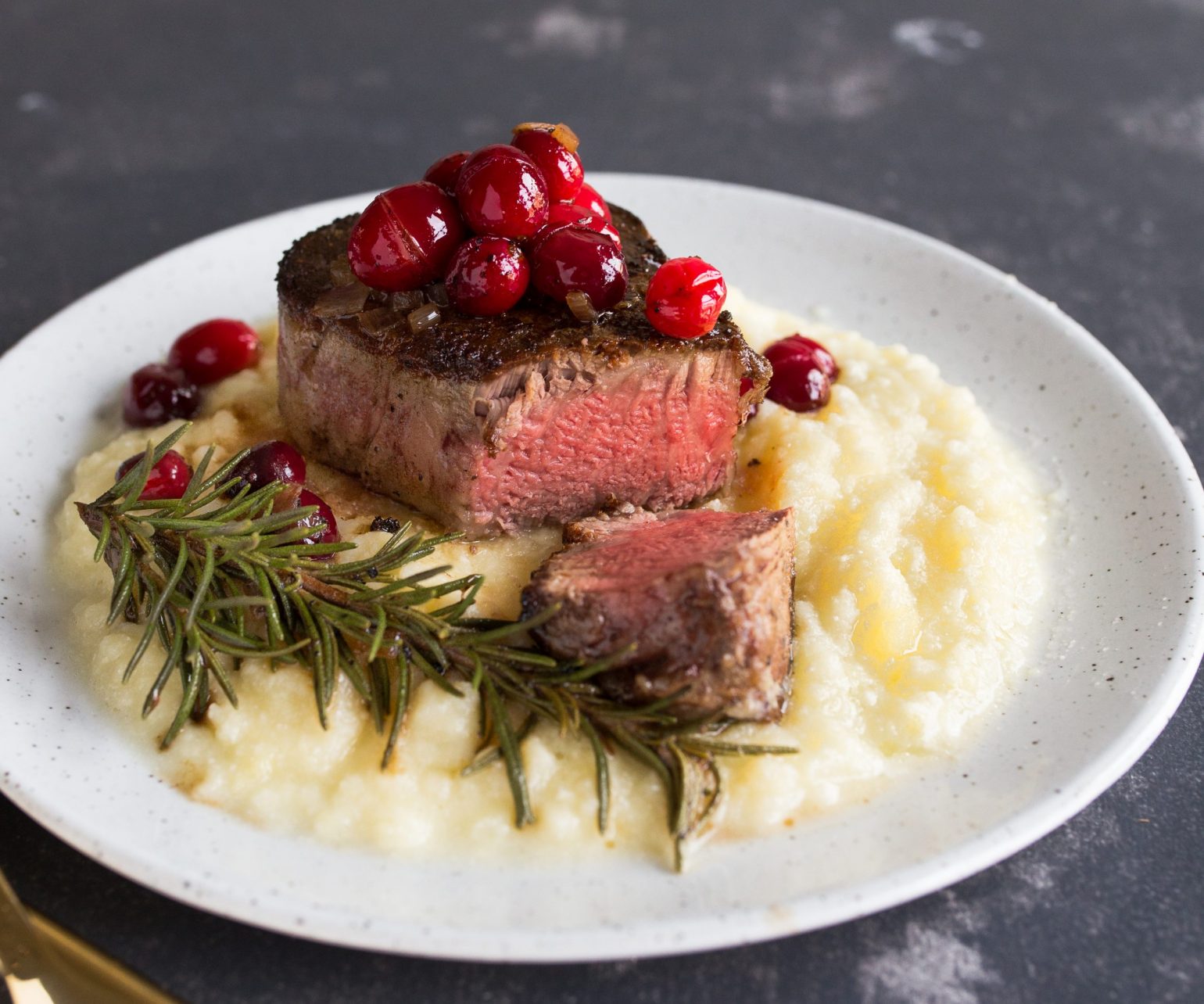 Filet Mignon with Brown Butter Cranberries for Two