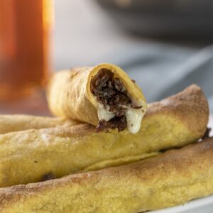 Air Fryer Cheese Steak Taquitos