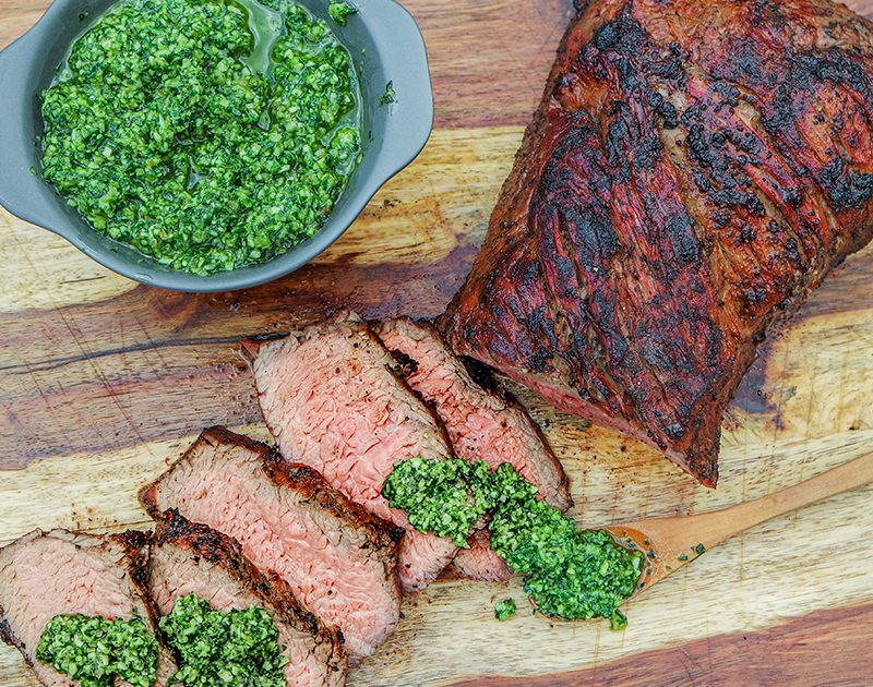 Grilled Beef Tri-Tip with Arugula Pesto | Beef Loving Texans | Beef Loving Texans is your one-stop information center for beef recipes, cooking techniques and real life stories. Lean more about beef today. Brought to you by the Texas Beef Council.