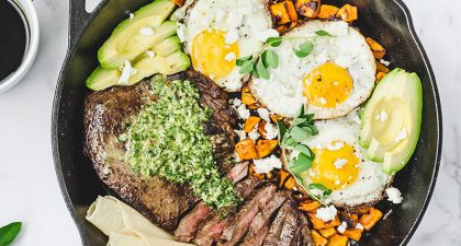 Breakfast Steak and Eggs Skillet - One Pan Recipe
