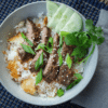 Szechuan Skirt Steak with Crispy Rice