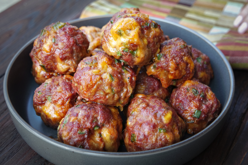 Grilled Jalapeño Cheddar Meatballs