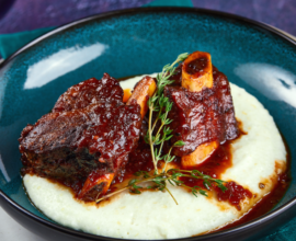 Texas Beer Braised Beef Short Ribs with Chipotle Cheese Grits