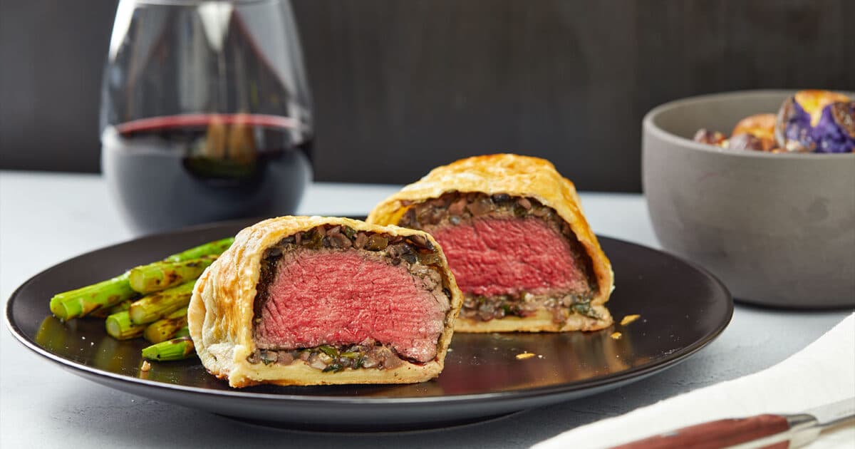 BBQ Beef Wellington with Grilled Asparagus and Pan Fried Smashed Potatoes | Beef Loving Texans | Bee