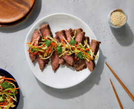 Soy-Glazed Flank Steak with Asian Slaw