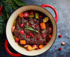 Braised Pot Roast with Fresh Cranberries and Rosemary