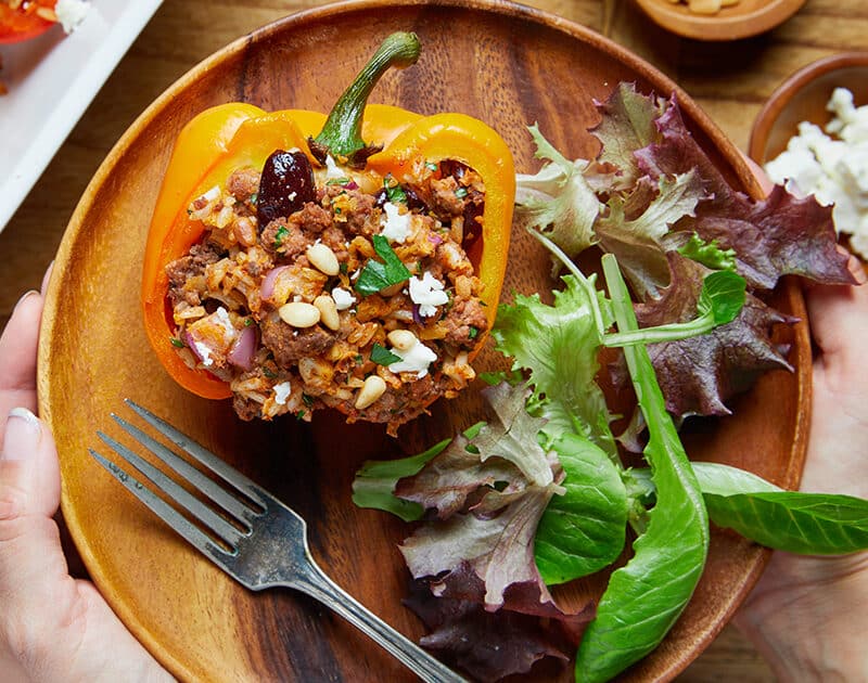 Mediterranean Beef-Stuffed Bell Peppers | Beef Loving Texans | Beef Loving Texans is your one-stop i