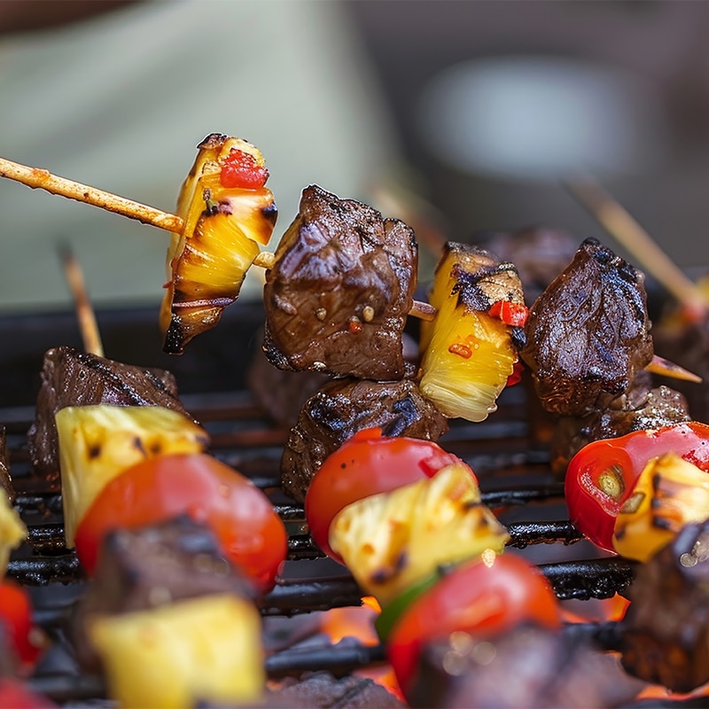 Pineapple Flank Steak Kabobs