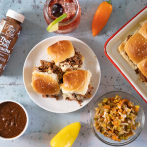 Cheesy Sriracha Sloppy Joe Sliders