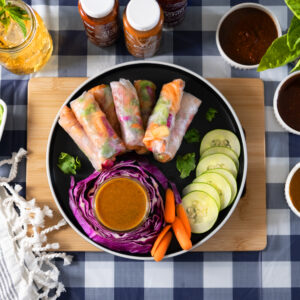 Sweet Chili Steak Spring Rolls