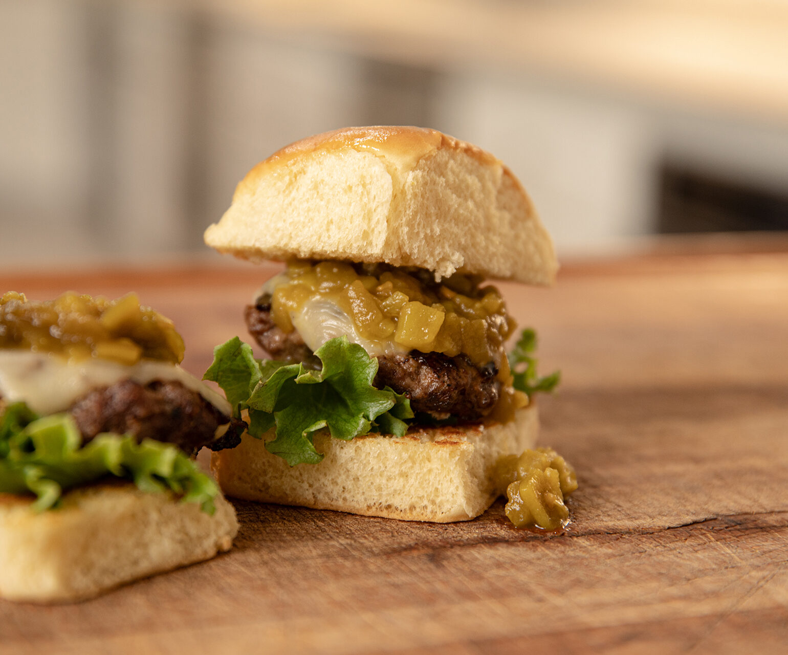 Hatch Green Chile Cheeseburger Sliders